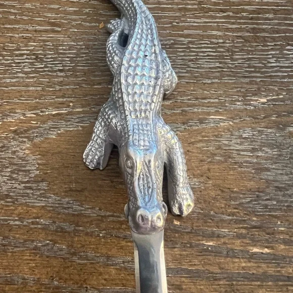 Purple and Silver Reptile Figurine with Textured Scales - Picture 2 of 4